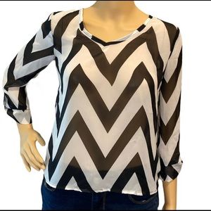 Black and white blouse